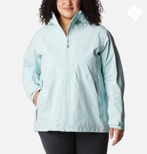 Women's Columbia Omni-Tech Ampli-Dry Shell Jackets Turquoise | Plus Size CA-U580A